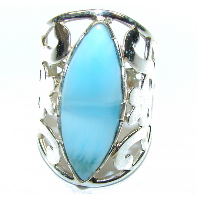 Just Perfect! Blue Larimar Sterling Silver Ring s. 7 1/2