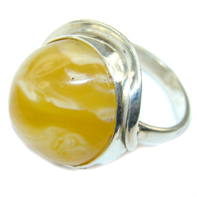 Natural Beauty AAA Butterscotch Amber Sterling Silver Ring s. 8 1/4