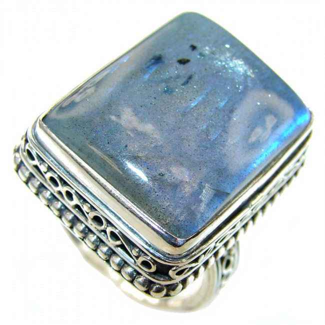 Amazing! AAA Blue Labradorite Sterling Silver Ring s. 9 1/2