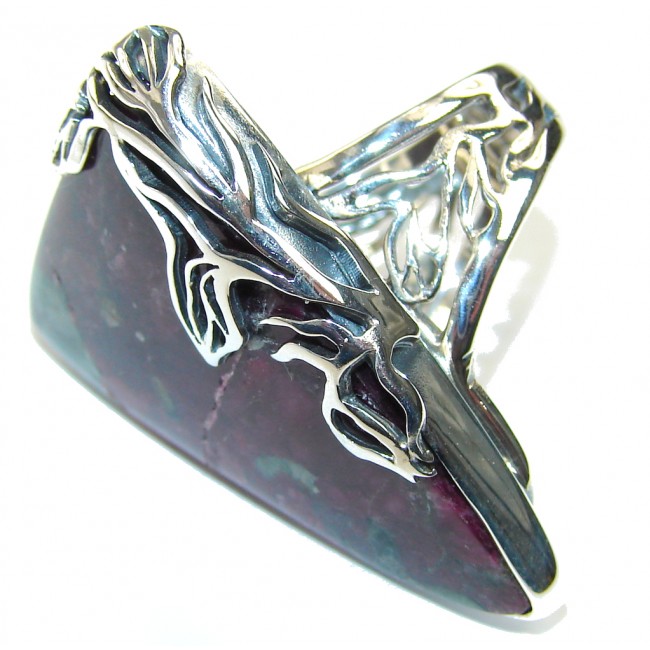 Natural AAA Russian Eudialyte Sterling Silver Ring s. 7 - adjustable