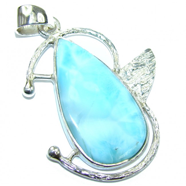 Precious Blue Larimar Sterling Silver Pendant