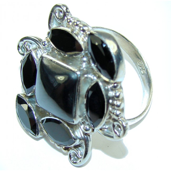 Fashion Beauty! Hematite Sterling Silver Ring s. 10