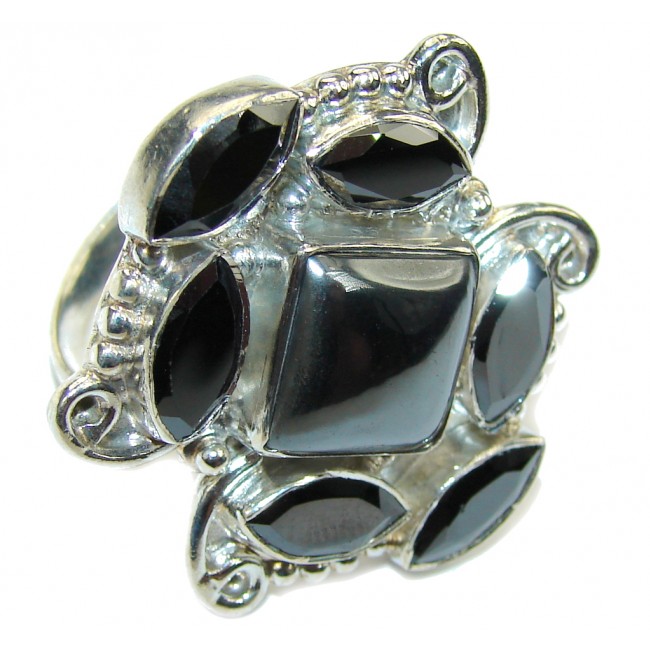 Fashion Beauty! Hematite Sterling Silver Ring s. 10