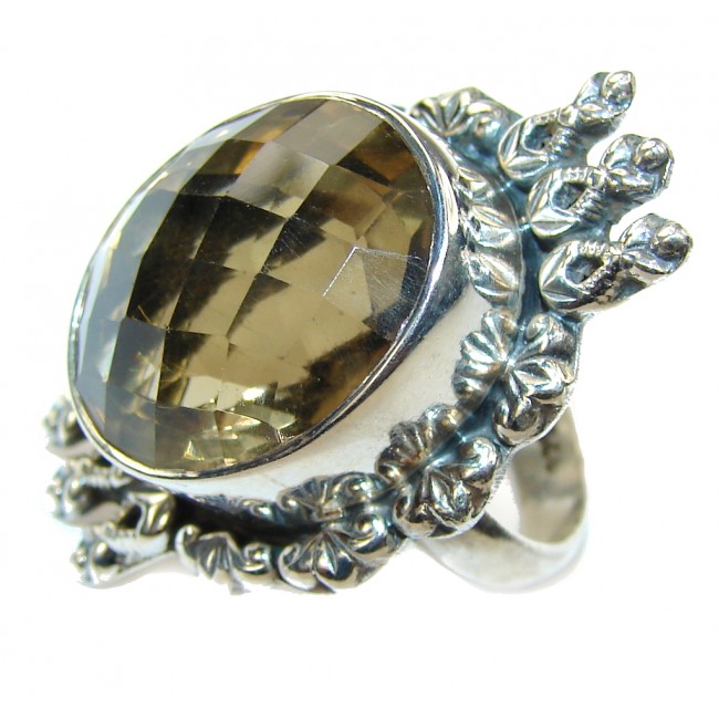 Simple Beauty! Citrine Quartz Sterling Silver Ring s. 7 1/2