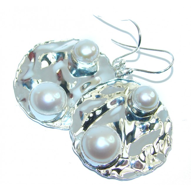 Winter Snow! Fresh Water Pearl Sterling Silver earrings