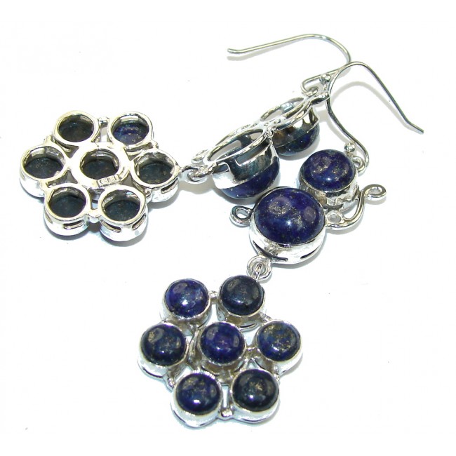 River Secret! Lapis Lazuli Sterling Silver earrings / Long