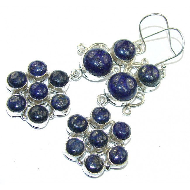 River Secret! Lapis Lazuli Sterling Silver earrings / Long
