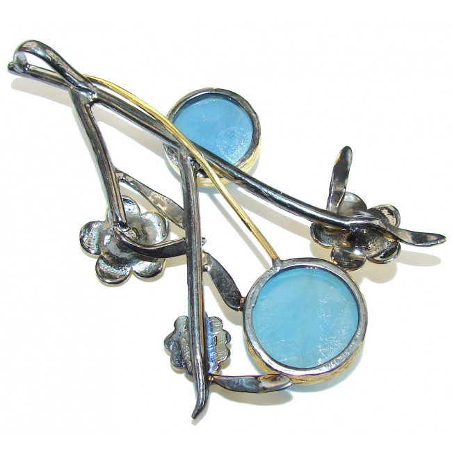 Genuine Blue Aquamarine Sterling Silver Pendant