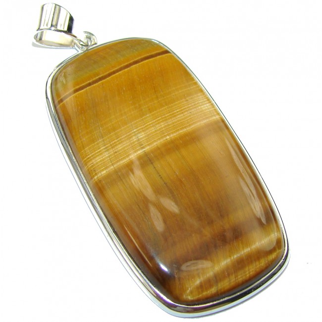 Amazing AAA Golden Tigers Eye Sterling Silver Pendant
