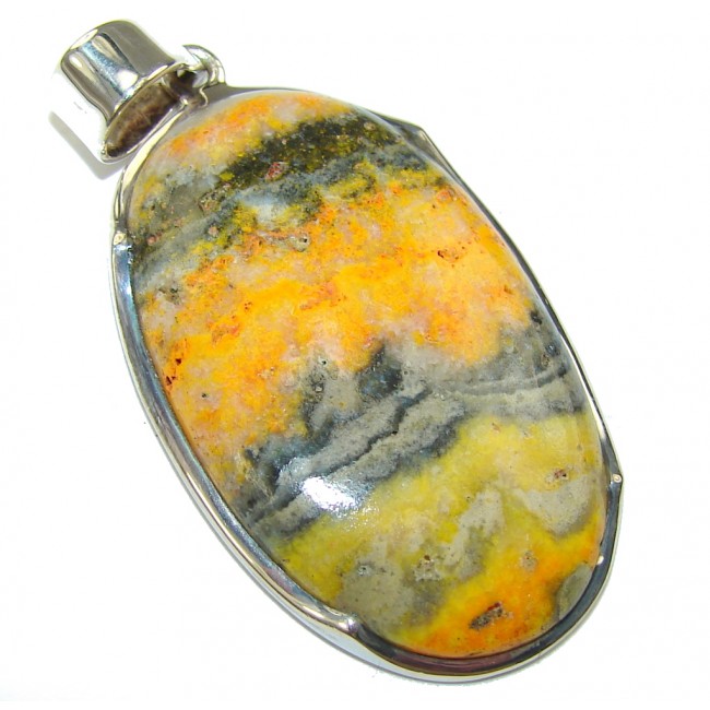 Collected Storm! Bumble Bee Jasper Sterling Silver Pendant