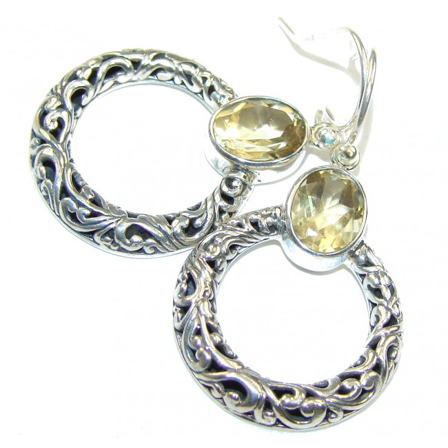 Genuine Yellow Citrine Sterling Silver earrings