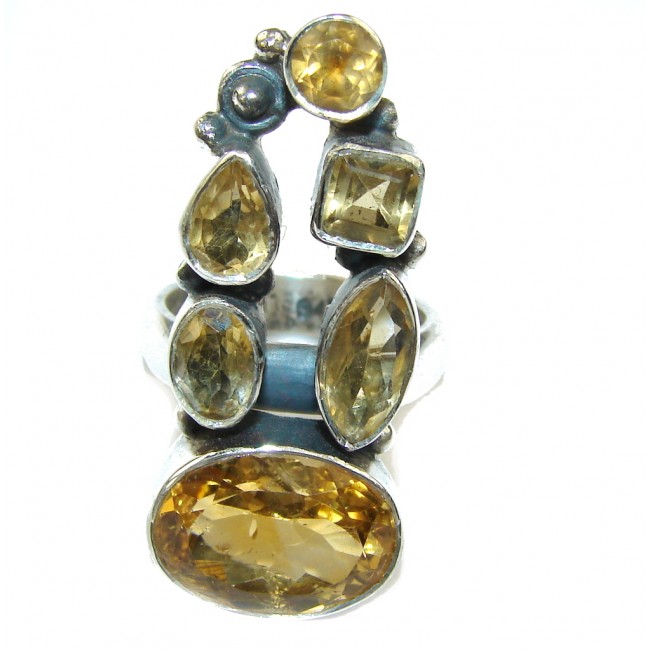 Summer Beauty! Citrine Sterling Silver Ring s. 6