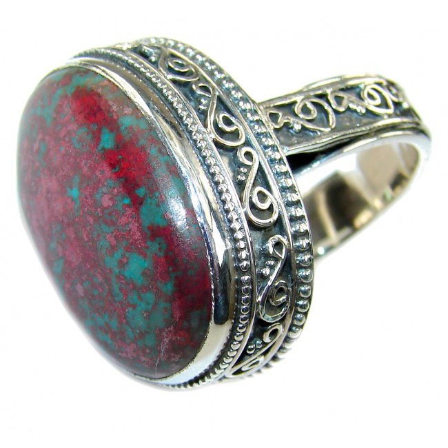 Big! Excellent Red Sonora Jasper Sterling Silver Ring s. 8 1/2