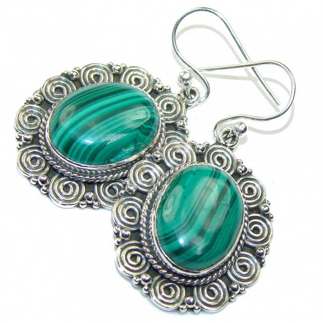 Perfect! Green Malachite Sterling Silver earrings