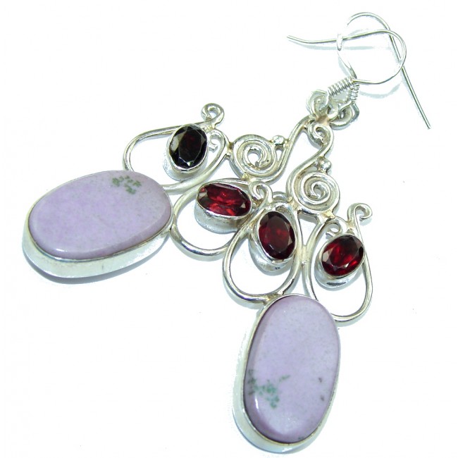 Amazing! Purple Sugalite & Garnet Sterling Silver earrings