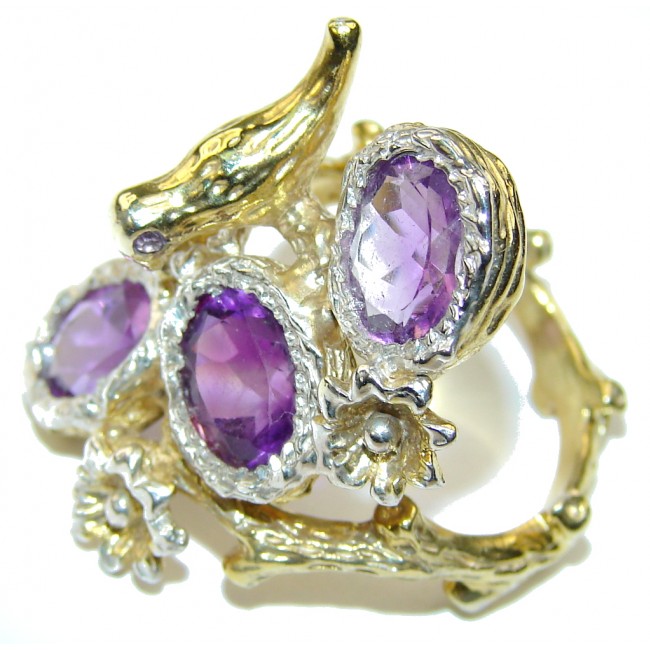 Purple Eden Amethyst, Gold PLated Sterling Silver Ring s. 7 1/2