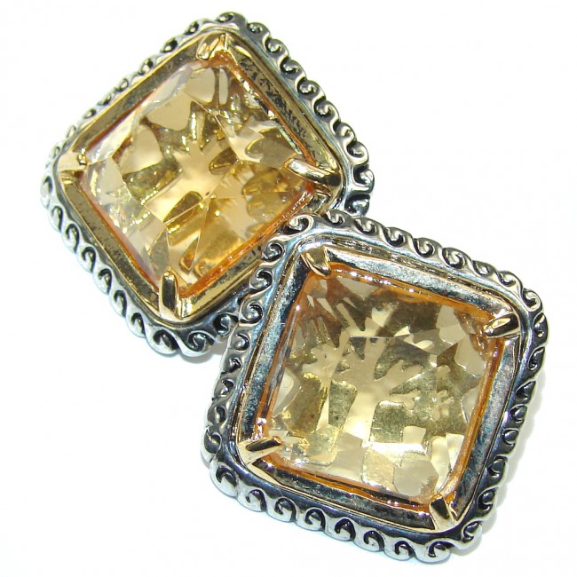 Bali Secret! Golden Topaz Quartz Sterling Silver earrings