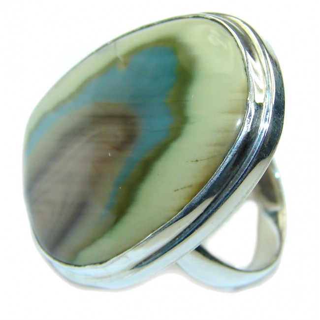 Amazing AAA Imperial Jasper Sterling Silver Ring s. 8- adjustable