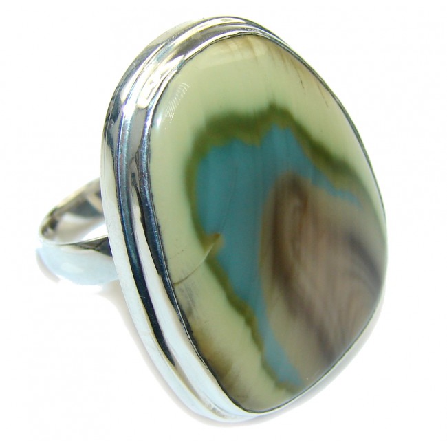 Amazing AAA Imperial Jasper Sterling Silver Ring s. 8- adjustable