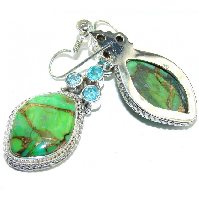 Fresh Copper Green Turquoise Sterling Silver earrings
