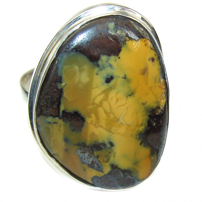 Stylish Beauty Boulder Opal Sterling Silver Ring s. 9 1/2 adjustable