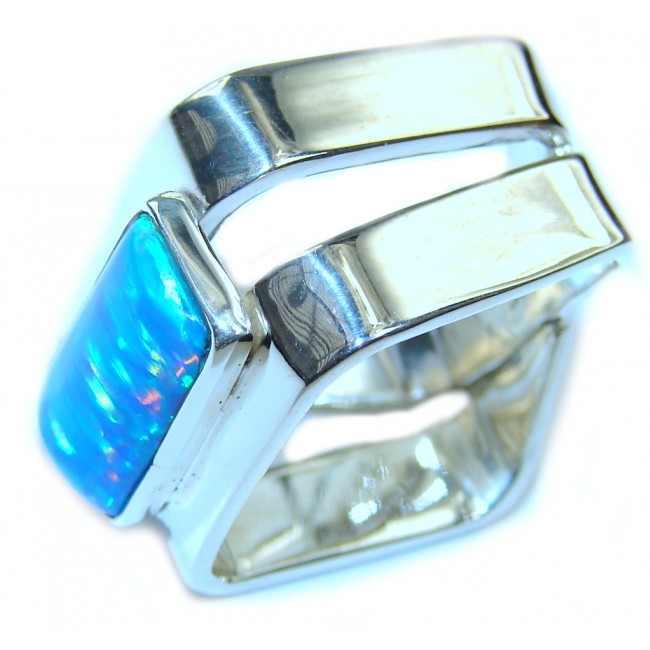 Modern Passion Fire Opal Sterling Silver Ring s. 5