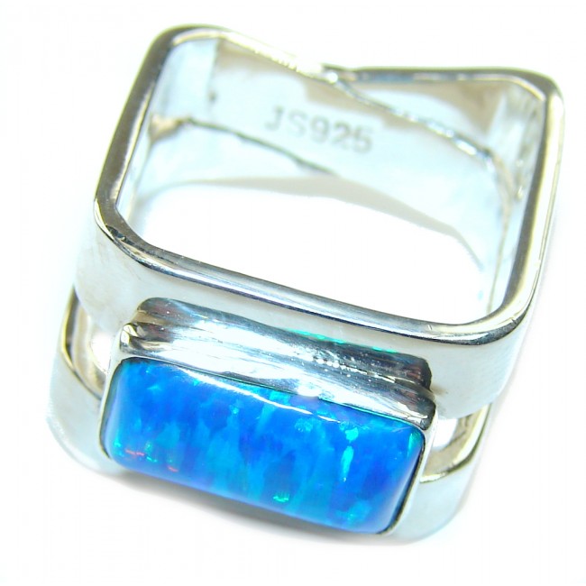 Modern Passion Fire Opal Sterling Silver Ring s. 5