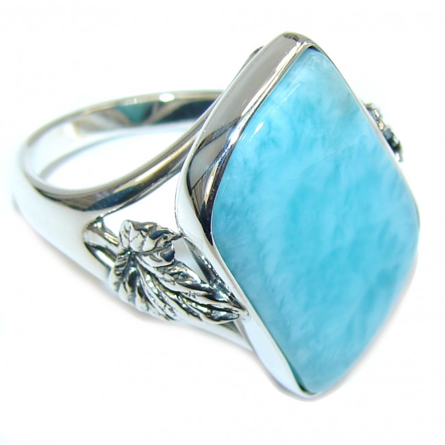Ocean Blue Larimar Sterling Silver Ring s. 8 3/4