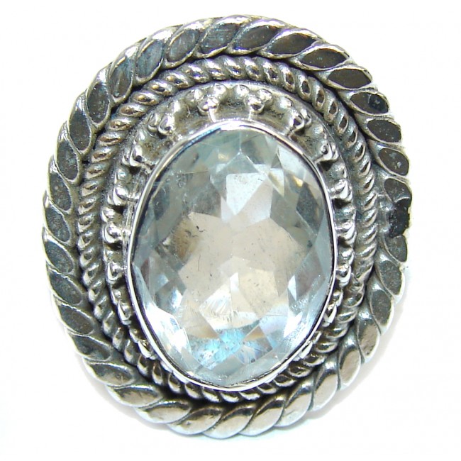 Classic White Topaz Sterling Silver Ring s. 6