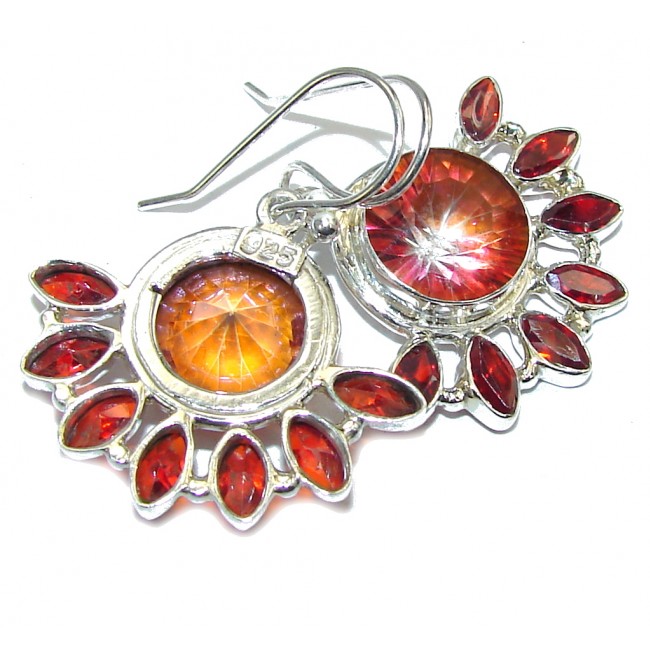 Tropical Glow Red Magic Topaz Sterling Silver earrings