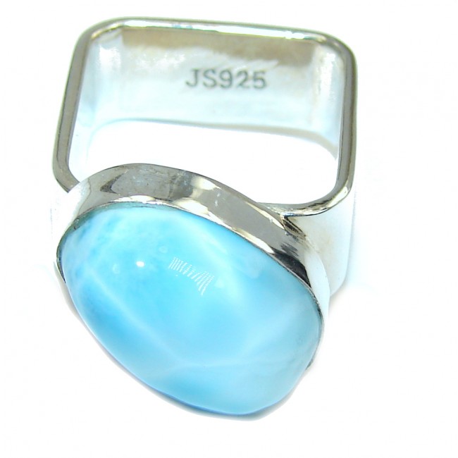 Fashion Beauty AAA Blue Larimar Sterling Silver Ring s. 5 1/4