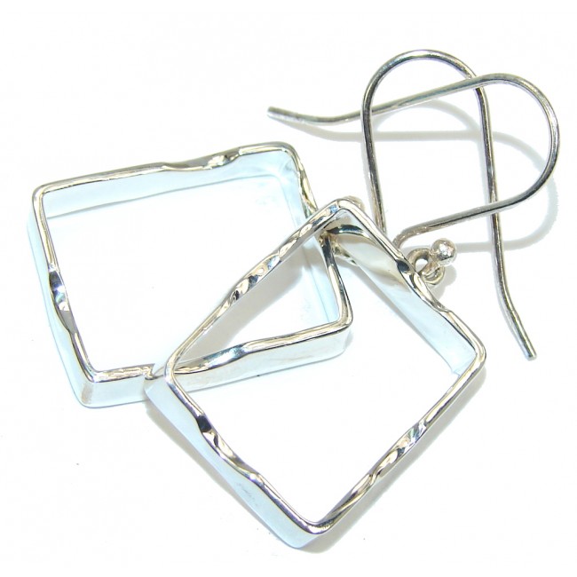 Modern Design Hammered Sterling Silver earrings