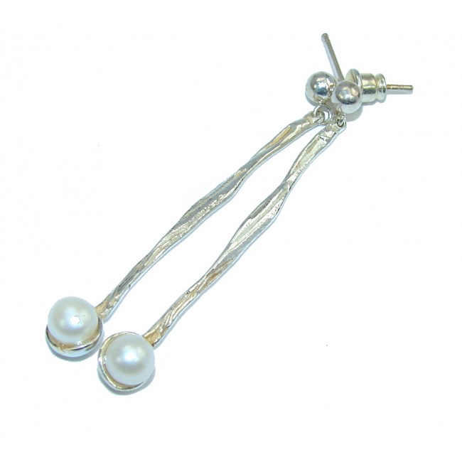 Extravaganza White Pearl Sterling Silver earrings