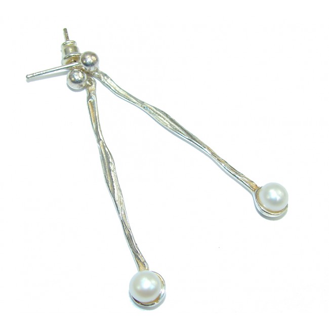 Extravaganza White Pearl Sterling Silver earrings