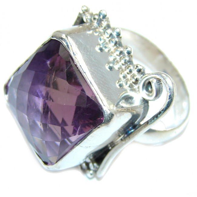Happy Life Purple Amethyst Sterling Silver ring s. 11