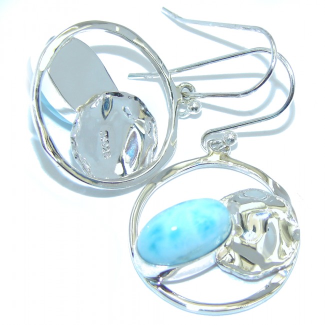 Brazilian Sea AAA Blue Larimar Sterling Silver earrings