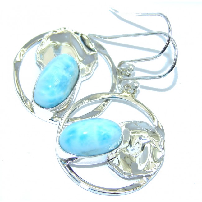 Brazilian Sea AAA Blue Larimar Sterling Silver earrings