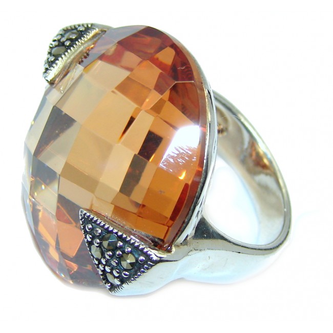 Real Beauty Golden Topaz Sterling Silver Ring s. 7 1/2