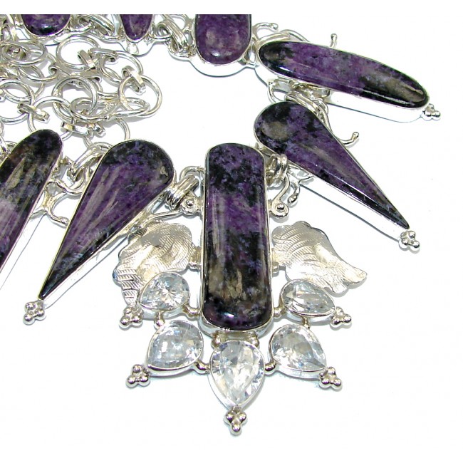 Lavender Secret AAA Russian Purple Charoite Sterling Silver Necklace