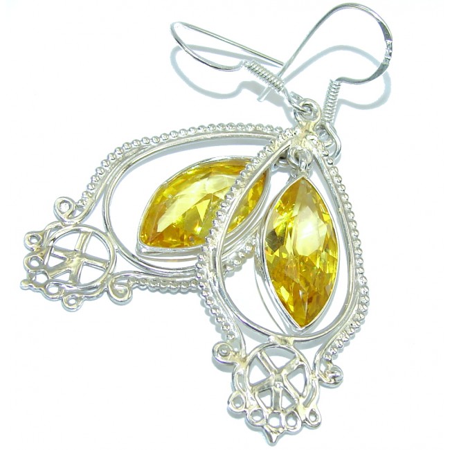 Bali Secret Yellow Quartz Sterling Silver earrings