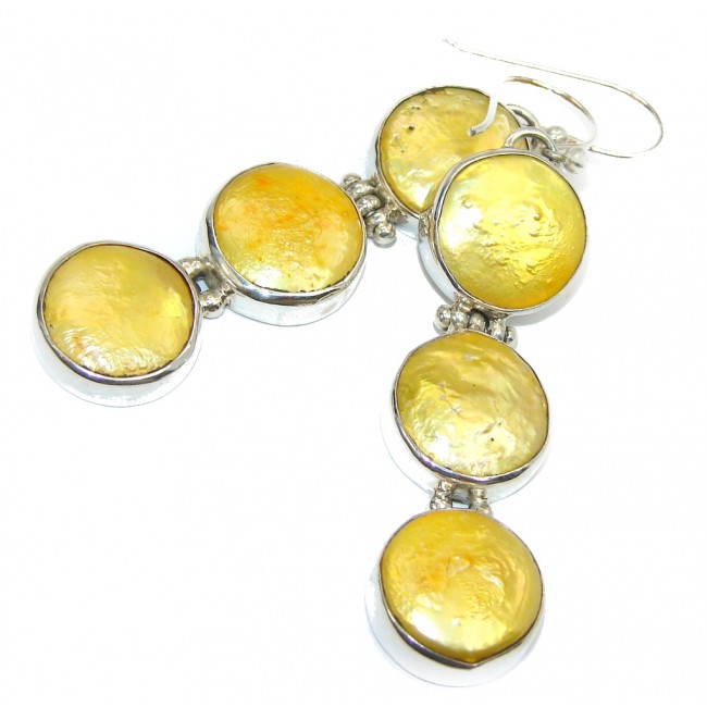 SunnyDay Yellow Mother Of Pearl Sterling Silver earrings