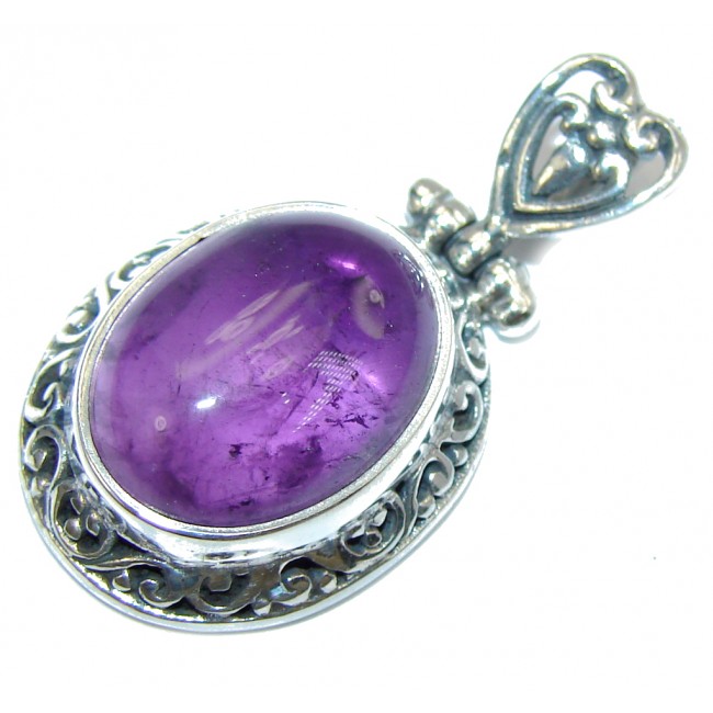 Petite Purple Amethyst Sterling Silver Pendant