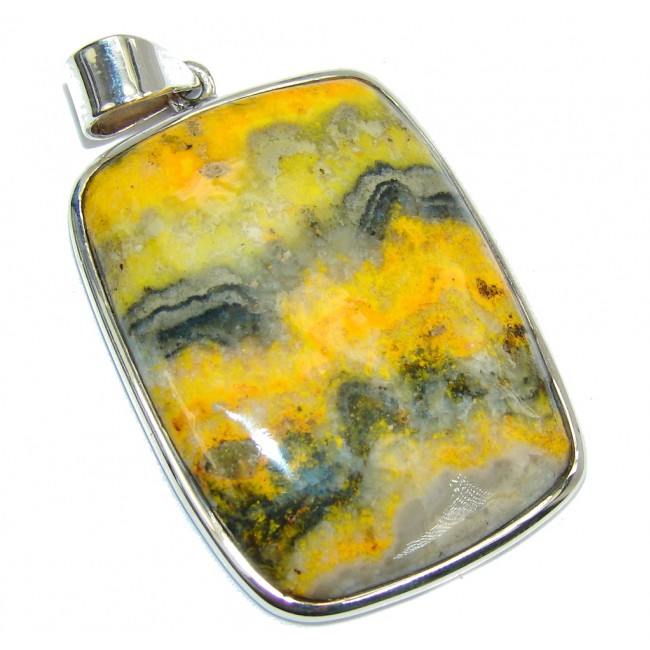 Collected Storm Bumble Bee Jasper Sterling Silver Pendant