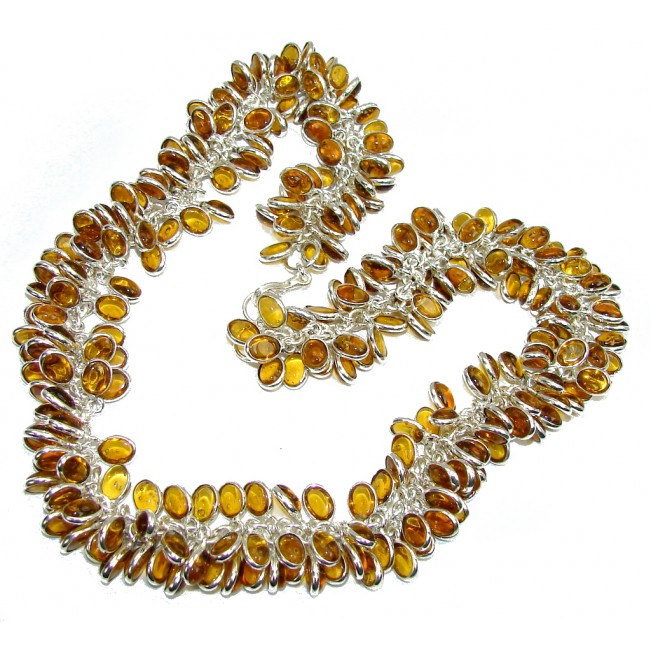 Fashion Ray Of Light Yellow Citrine Sterling Silver necklace