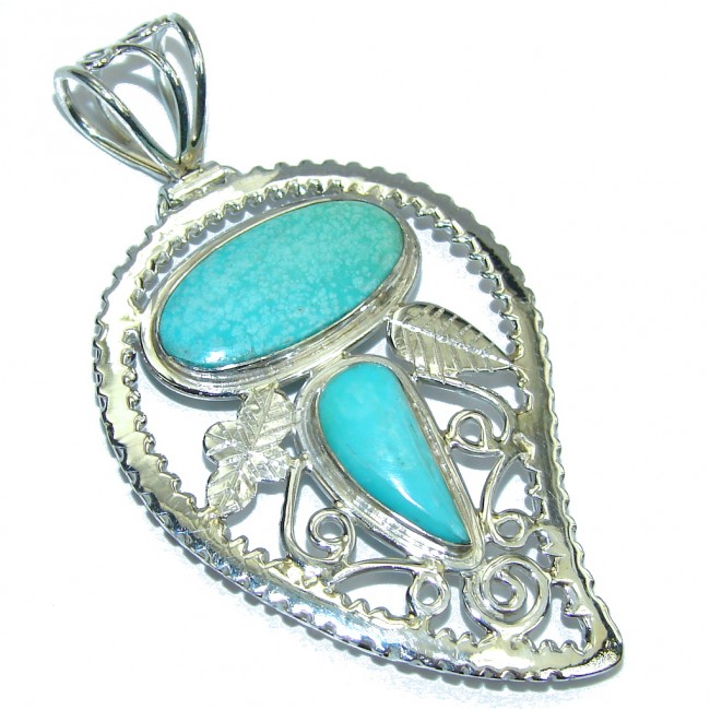 Sleeping Beauty Blue Turquoise Sterling Silver Pendant