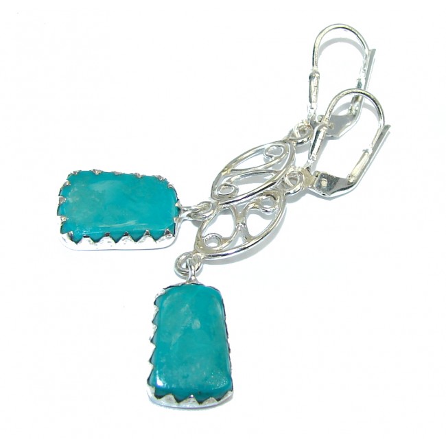 Sleeping Beauty Blue Turquoise Sterling Silver earrings