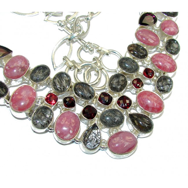 Gorgeous Color Of Rhodochrosite Sterling Silver necklace