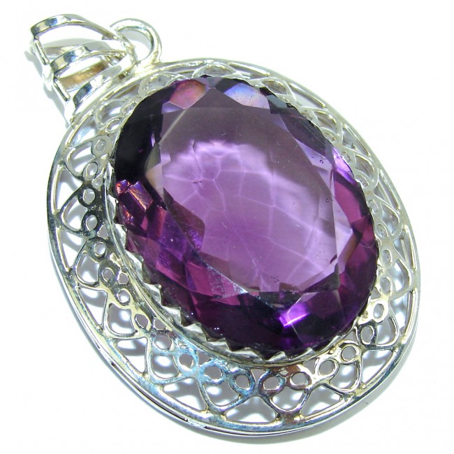 Awesome Purple Amethyst Sterling Silver Pendant