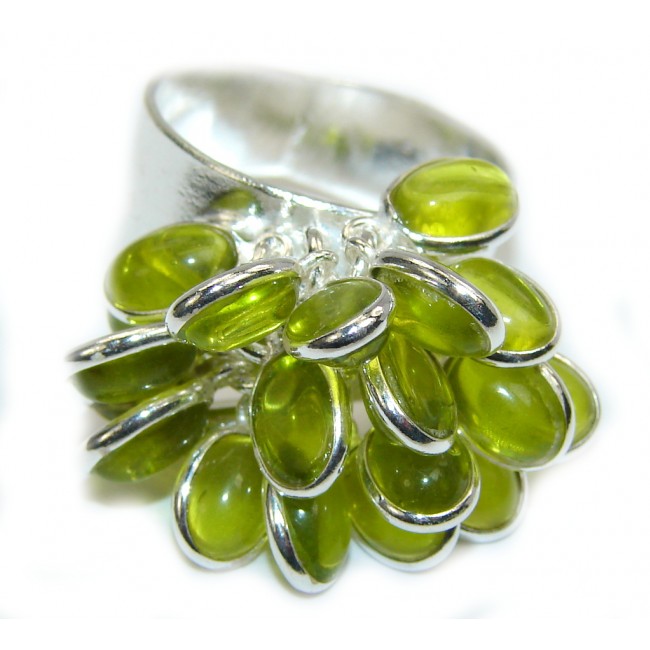 Great Style created Peridot Sterling Silver Ring s. 9 1/2