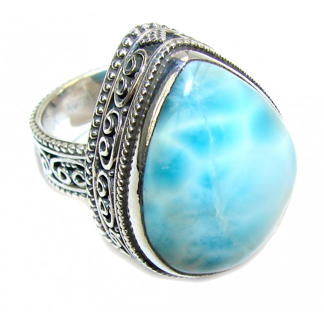 Just Perfect AAA Blue Larimar Sterling Silver Ring s. 7
